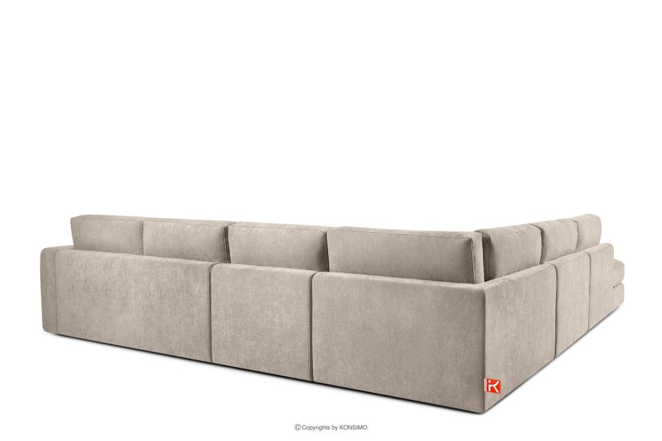 VERUS Großes bequemes Ecksofa für das Wohnzimmer Gewebestoff links hellbeige hellbeige - Foto 4