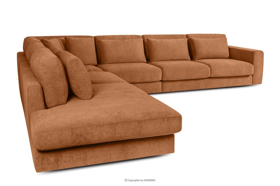 VERUS Großes bequemes Ecksofa für das Wohnzimmer Gewebestoff links rotbraun rot - Foto 3