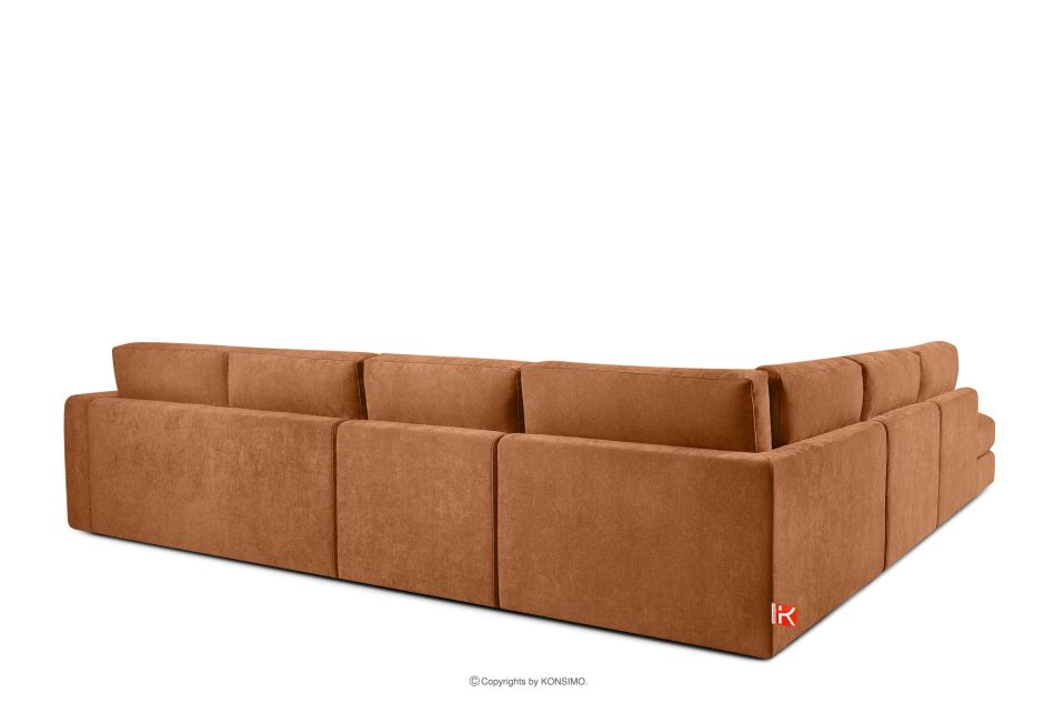 VERUS Großes bequemes Ecksofa für das Wohnzimmer Gewebestoff links rotbraun rot - Foto 4