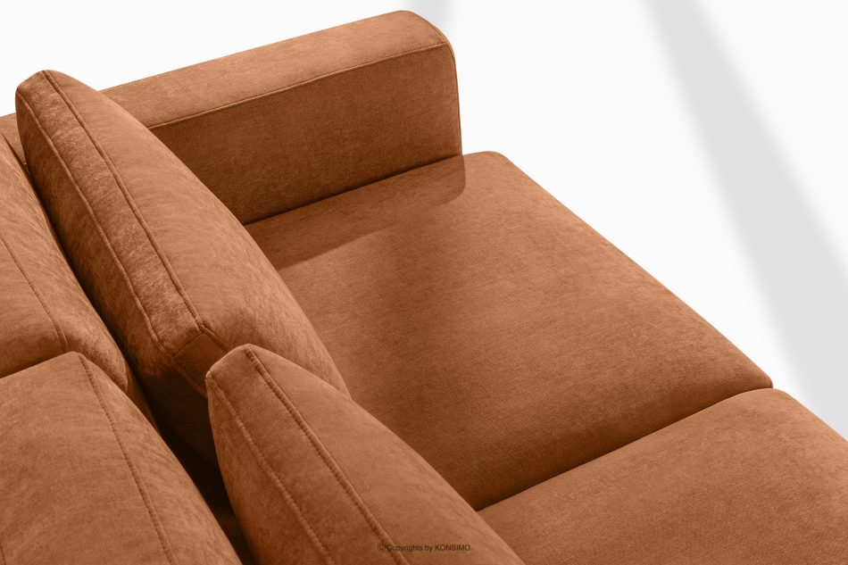 VERUS Großes bequemes Ecksofa für das Wohnzimmer Gewebestoff links rotbraun rot - Foto 6