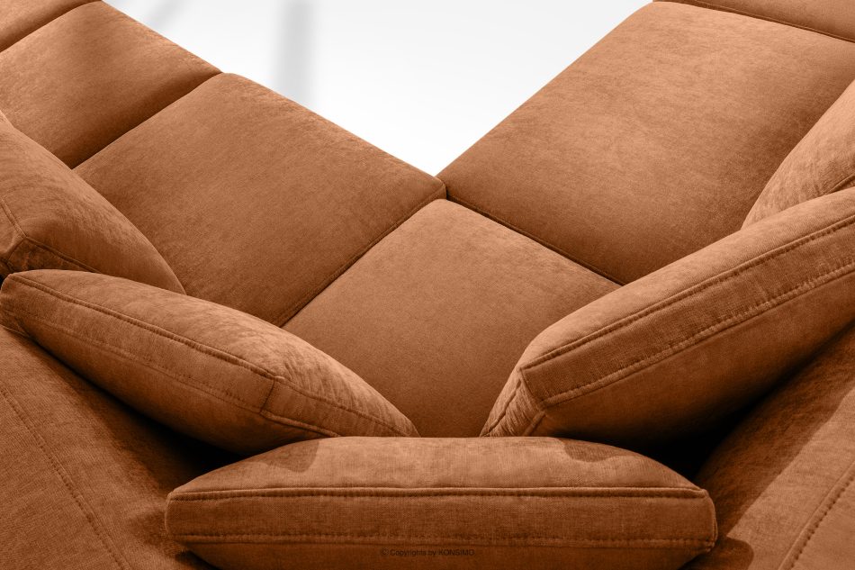 VERUS Großes bequemes Ecksofa für das Wohnzimmer Gewebestoff links rotbraun rot - Foto 10