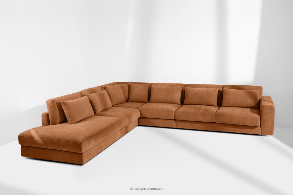 VERUS Großes bequemes Ecksofa für das Wohnzimmer Gewebestoff links rotbraun rot - Foto 18