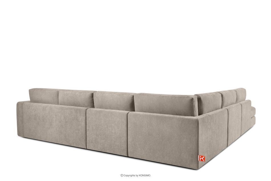 VERUS Großes bequemes Ecksofa für das Wohnzimmer Gewebestoff links grau-beige graubeige - Foto 4