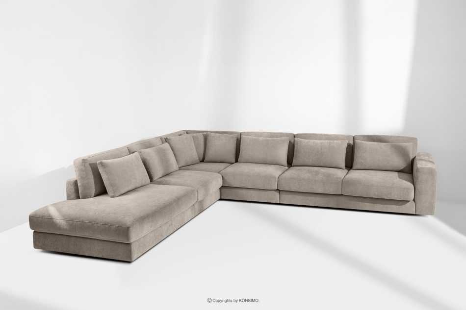 VERUS Großes bequemes Ecksofa für das Wohnzimmer Gewebestoff links grau-beige graubeige - Foto 18