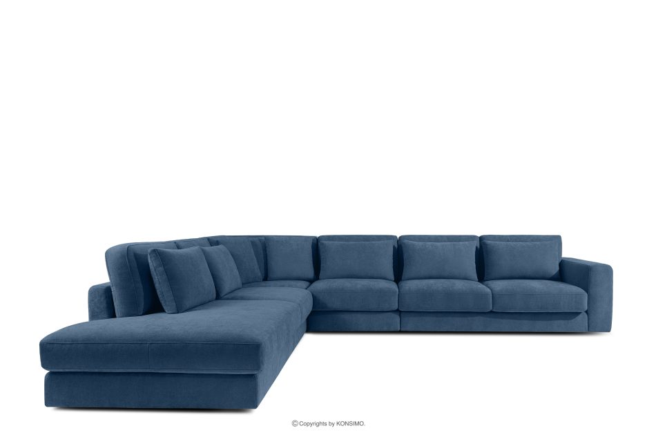 VERUS Großes Ecksofa für das Wohnzimmer aus Gewebestoff links dunkelblau dunkelblau - Foto 2