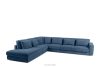 Großes Ecksofa für das Wohnzimmer aus Gewebestoff links dunkelblau