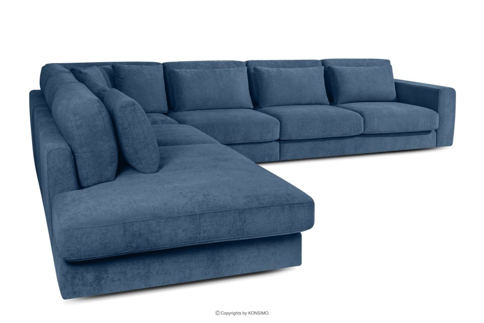 VERUS Großes Ecksofa für das Wohnzimmer aus Gewebestoff links dunkelblau dunkelblau - Foto 3