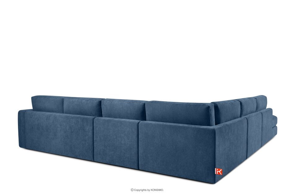 VERUS Großes Ecksofa für das Wohnzimmer aus Gewebestoff links dunkelblau dunkelblau - Foto 4