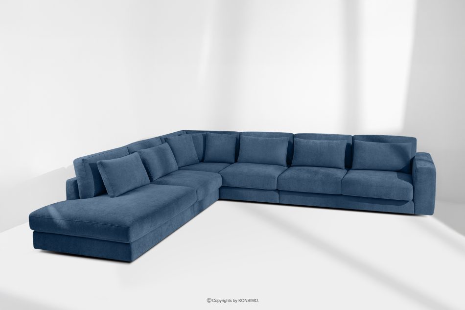 VERUS Großes Ecksofa für das Wohnzimmer aus Gewebestoff links dunkelblau dunkelblau - Foto 18