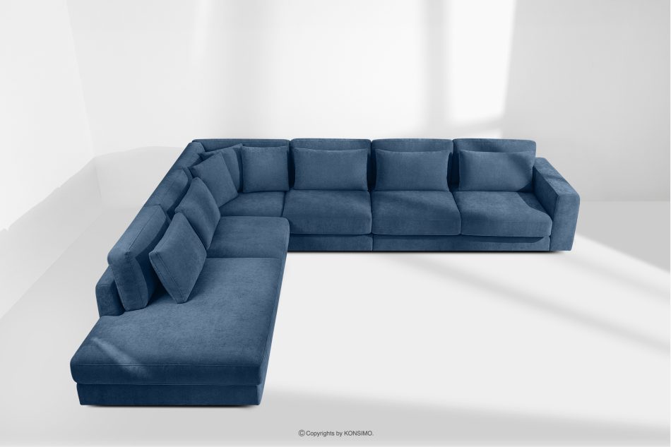 VERUS Großes Ecksofa für das Wohnzimmer aus Gewebestoff links dunkelblau dunkelblau - Foto 19