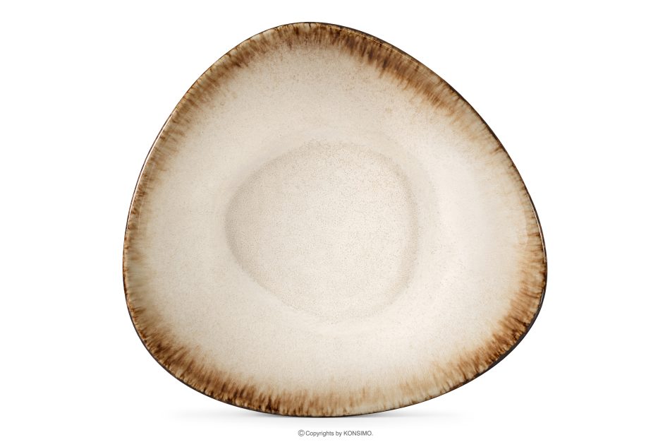 PRIMA Handglasierter tiefer Teller hellbeige hellbeige - Foto 4