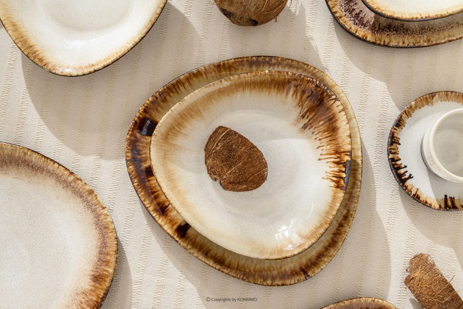 PRIMA Handglasierter tiefer Teller hellbeige hellbeige - Foto 6