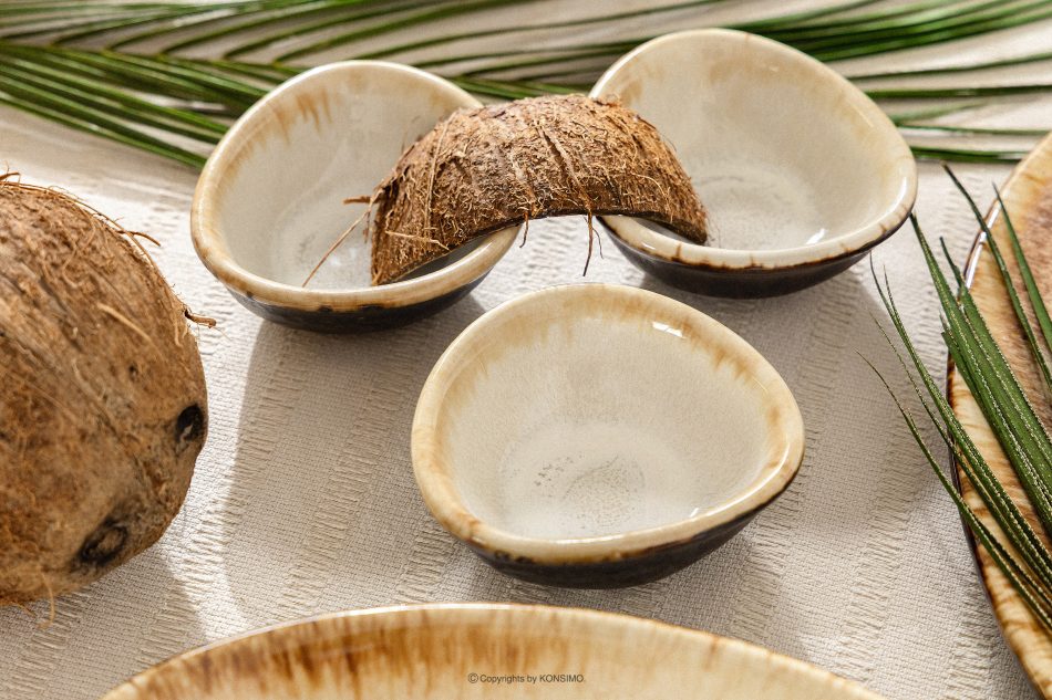 PRIMA Handglasierte Dip-Schale hellbeige hellbeige - Foto 1