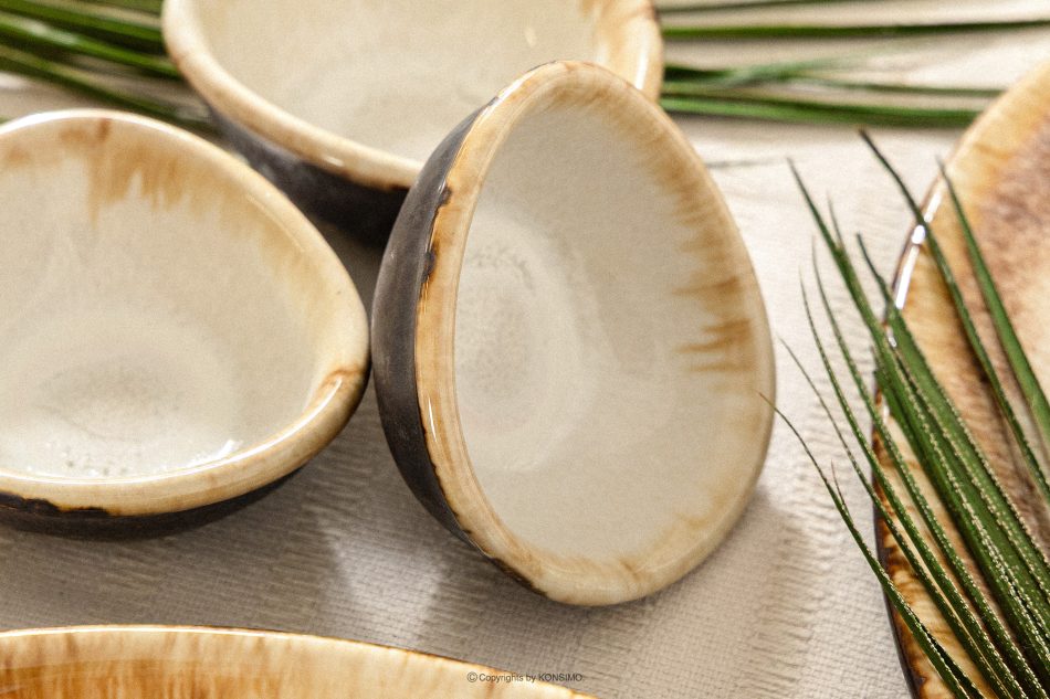 PRIMA Handglasierte Dip-Schale hellbeige hellbeige - Foto 5