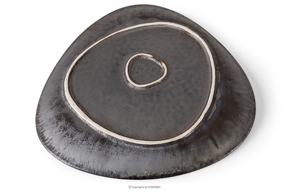 PRIMA Flacher Servierteller handglasiert hellbeige hellbeige - Foto 3