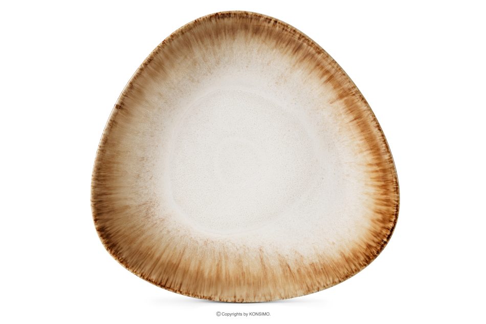 PRIMA Handglasierte tiefe Servierplatte hellbeige hellbeige - Foto 4