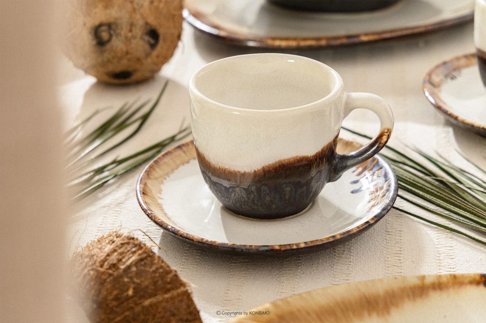 PRIMA Handglasierte Kaffeetasse hellbeige hellbeige - Foto 1
