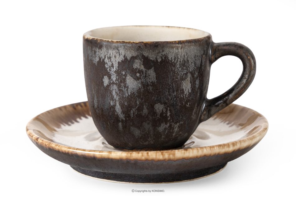 PRIMA Espressotasse Untertasse handglasiert hellbeige hellbeige - Foto 5