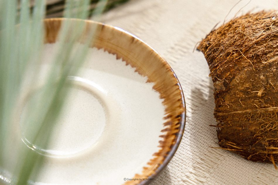 PRIMA Espressotasse Untertasse handglasiert hellbeige hellbeige - Foto 7