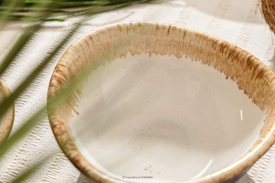 PRIMA Handglasierte Keramikschale 6 Stück hellbeige hellbeige - Foto 7