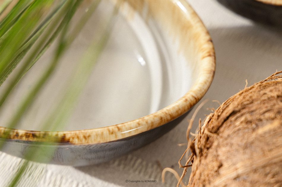 PRIMA Handglasierte Keramikschale 6 Stück hellbeige hellbeige - Foto 8