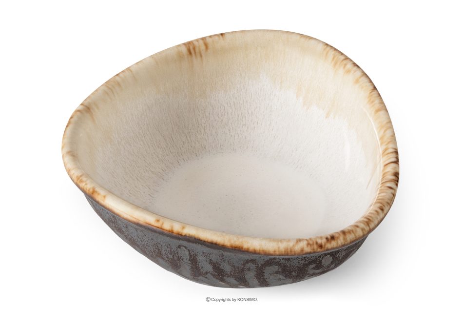 PRIMA Handglasierte Keramik Salatschüssel 6 Stück hellbeige hellbeige - Foto 3