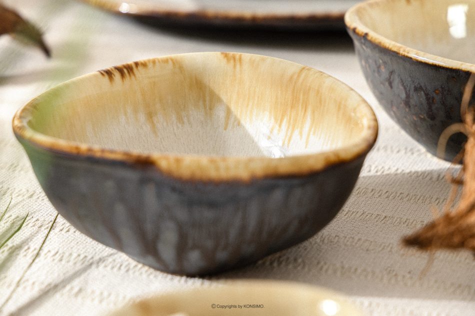 PRIMA Handglasierte Keramik Salatschüssel 6 Stück hellbeige hellbeige - Foto 8