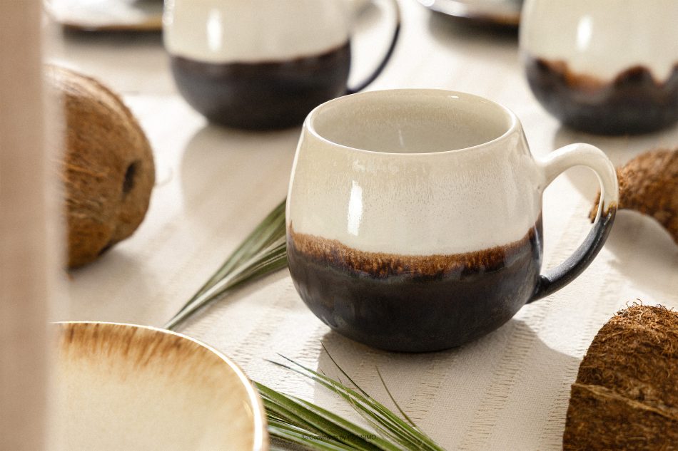 PRIMA Handglasierter Keramikbecher 6 Stück hellbeige hellbeige - Foto 6