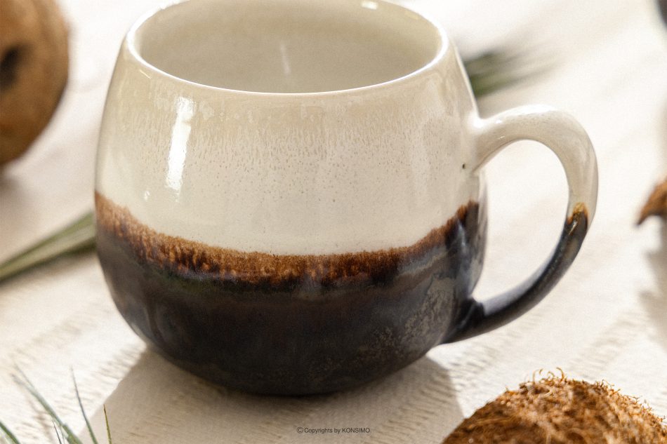 PRIMA Handglasierter Keramikbecher 6 Stück hellbeige hellbeige - Foto 7