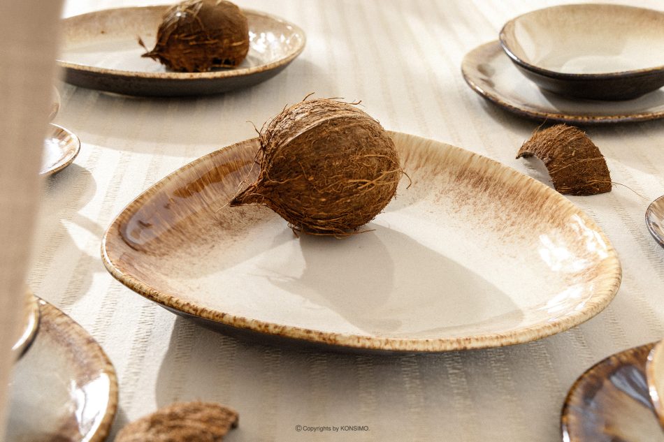 PRIMA Keramik- Geschirr-Set 6 Personen (12 tlg.) hellbeige hellbeige - Foto 11