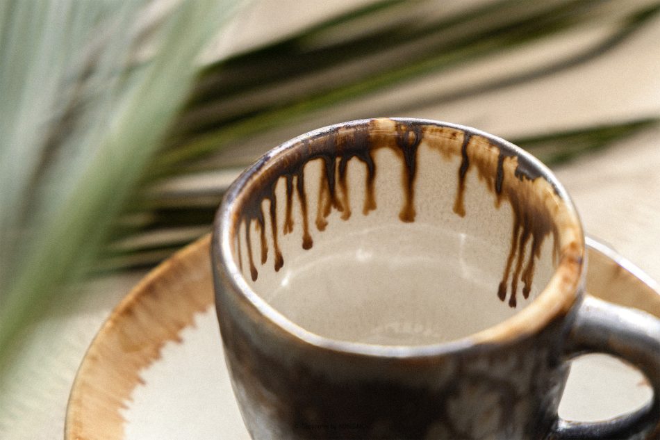 PRIMA Espresso handglasiertes Kaffeegeschirr 6 Personen (18 tlg.) hellbeige hellbeige - Foto 14