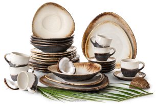 PRIMA, https://konsimo.de/kollektion/prima/ Handglasiertes Geschirr-Set und Kaffeeservice für 6 Personen (30 tlg.) hellbeige hellbeige - Foto