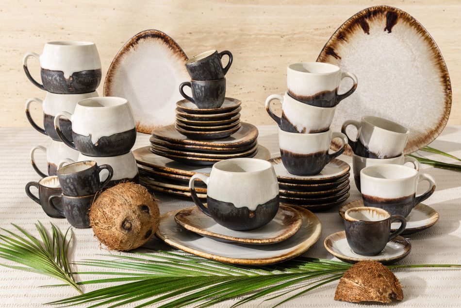 PRIMA Kaffeeservice mit Frühstücksset für 6 Personen (42 tlg.) hellbeige hellbeige - Foto 1