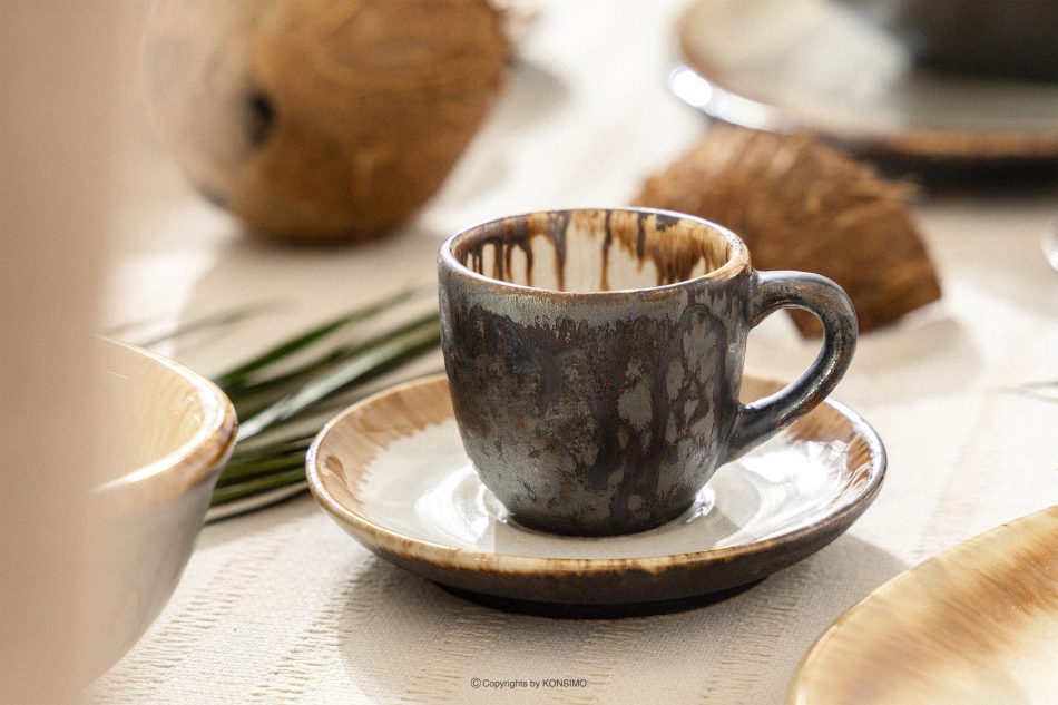 PRIMA Kaffeeservice mit Frühstücksset für 6 Personen (42 tlg.) hellbeige hellbeige - Foto 24