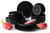 Tafelservice glänzend schwarz 6-Personen (18-tlg.)