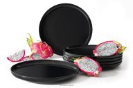 Speiseteller schwarz glänzend 6tlg.