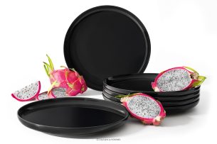 VICTO, https://konsimo.de/kollektion/victo/ Speiseteller schwarz glänzend 6tlg. Schwarz glänzend - Foto