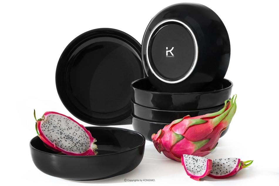 VICTO Suppenteller glänzend schwarz 6tlg. Schwarz glänzend - Foto 0