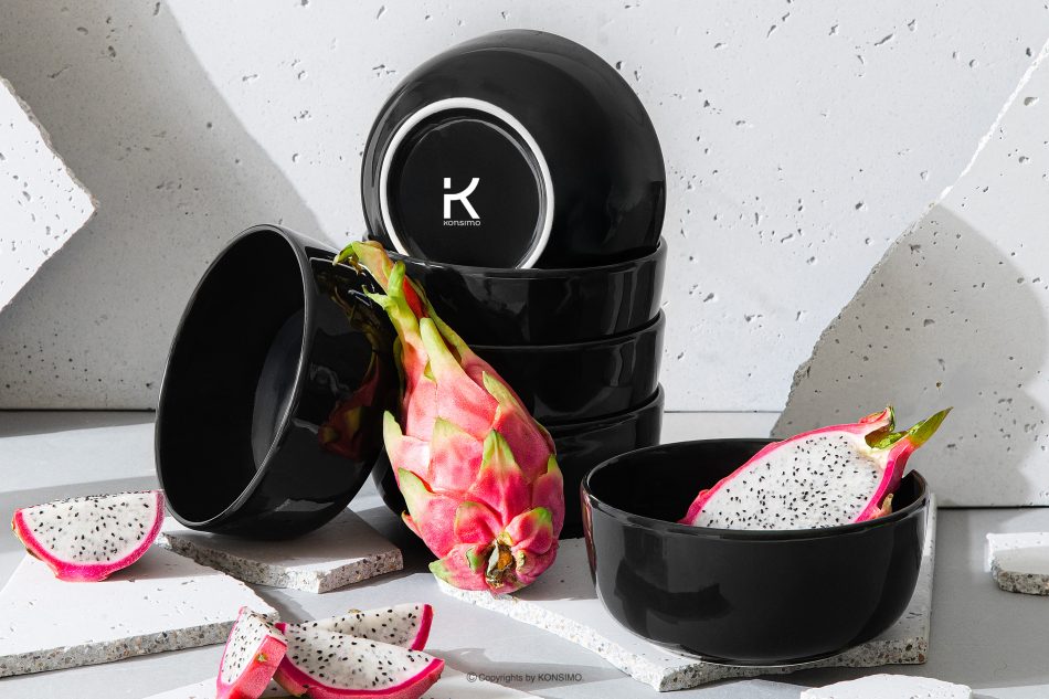 VICTO Schale glänzend schwarz 6tlg. Schwarz glänzend - Foto 1