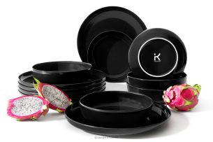 VICTO, https://konsimo.de/kollektion/victo/ Tafelservice schwarz glänzend 6-Personen (12-tlg.) Schwarz glänzend - Foto