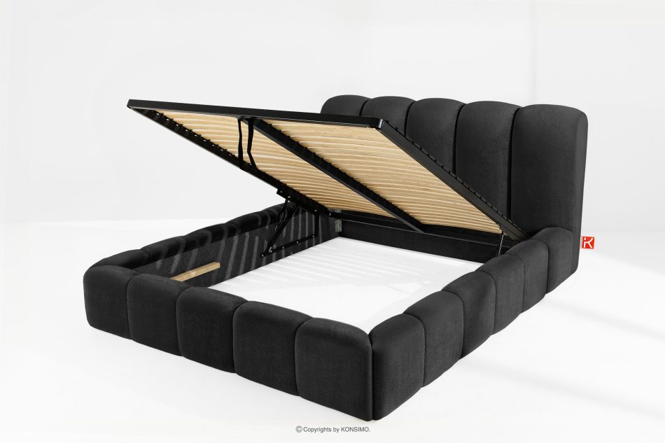 MERIDE Polsterbett 160 cm mit anthrazitfarbener Steppung anthrazit - Foto 6