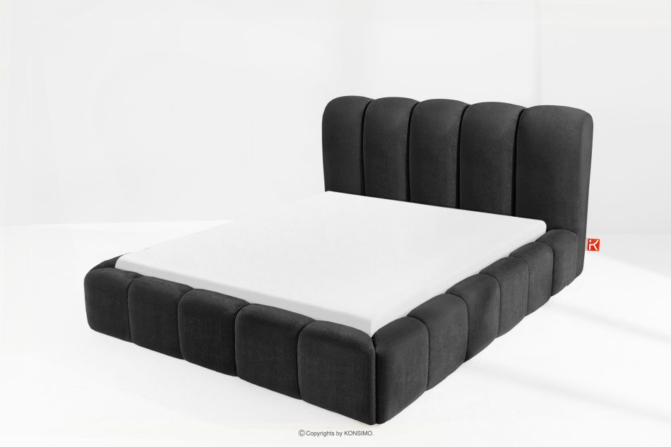 MERIDE Polsterbett 160 cm mit anthrazitfarbener Steppung anthrazit - Foto 13