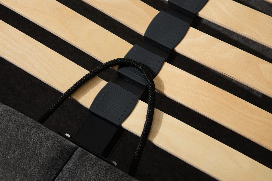 MERIDE Polsterbett 160 cm mit anthrazitfarbener Steppung anthrazit - Foto 15