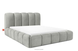 MERIDE, https://konsimo.de/kollektion/meride/ Polsterbett 160 cm mit hellgrauer Steppung hellgrau - Foto
