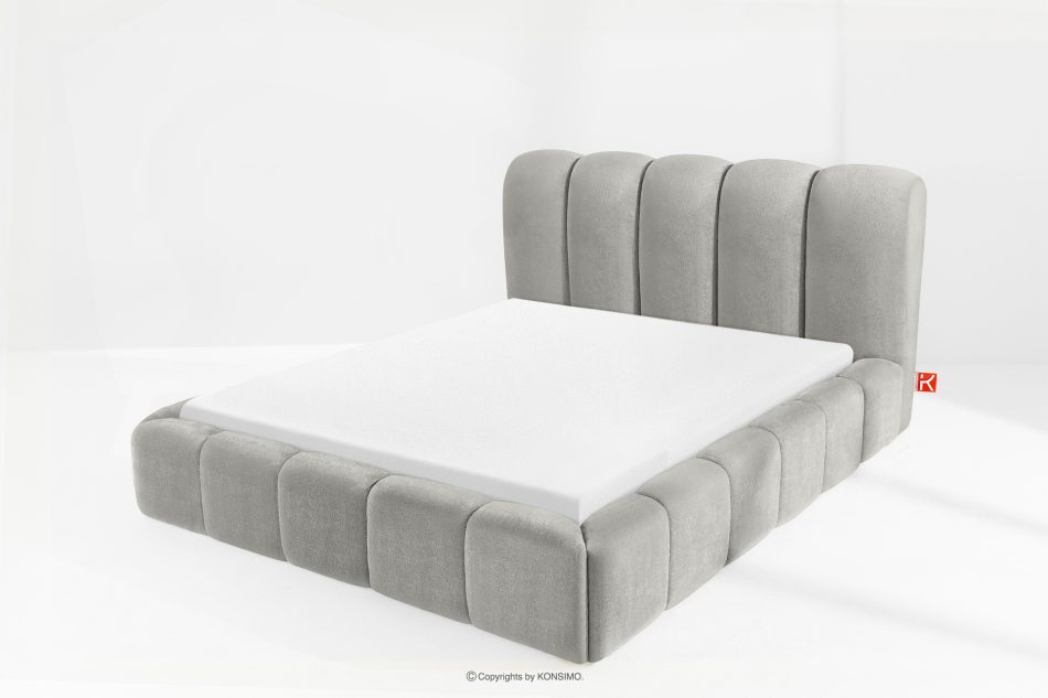 MERIDE Polsterbett 160 cm mit hellgrauer Steppung hellgrau - Foto 13