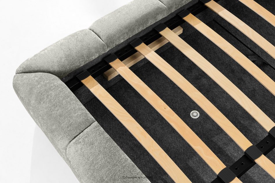 MERIDE Polsterbett 160 cm mit hellgrauer Steppung hellgrau - Foto 18