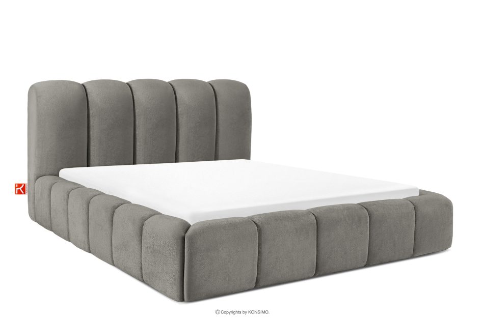 MERIDE Polsterbett 160 cm mit dunkelgrauer Steppung dunkelgrau - Foto 0