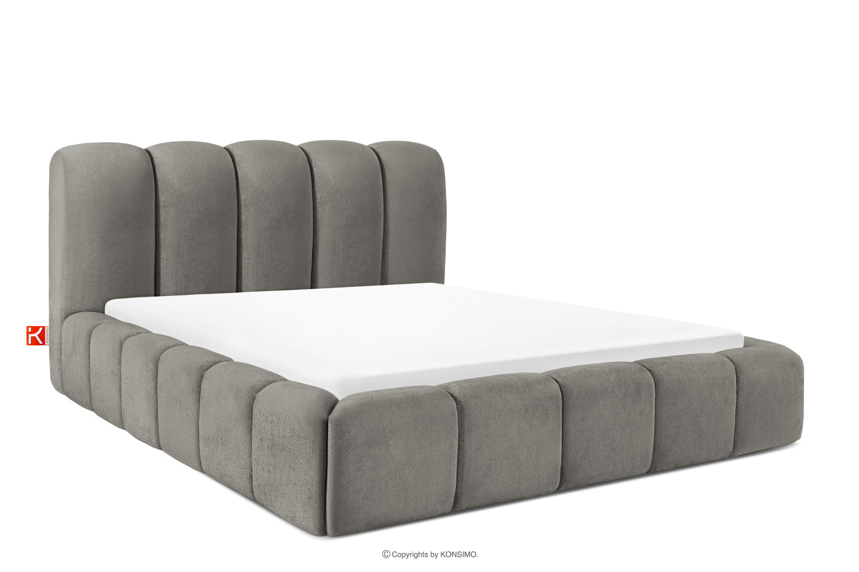 Polsterbett 160 cm mit dunkelgrauer Steppung