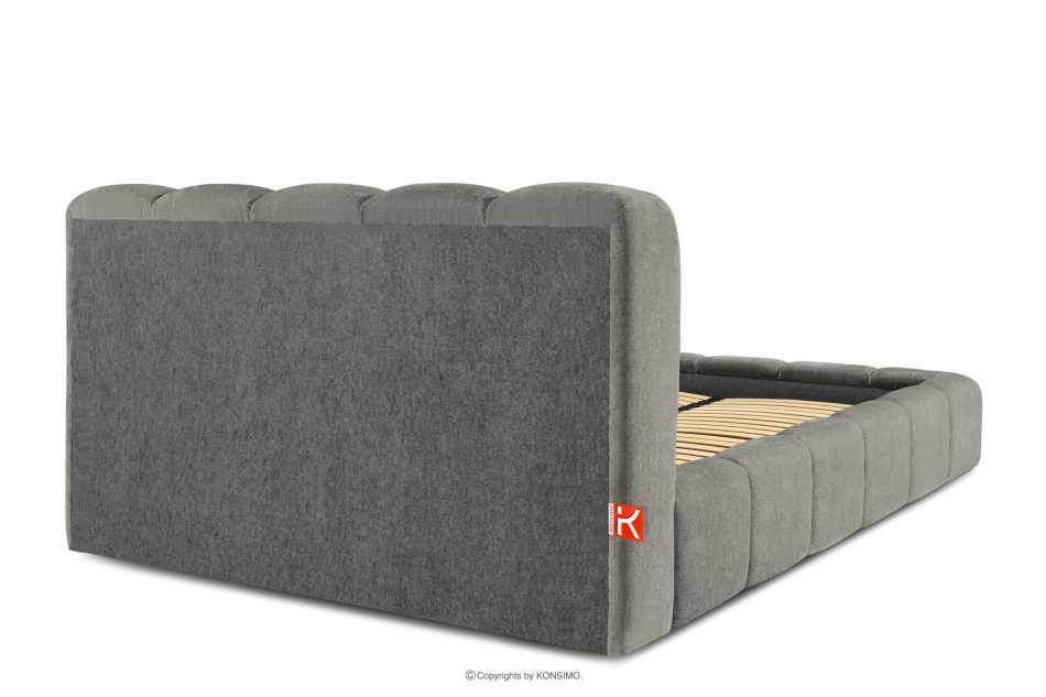 MERIDE Polsterbett 160 cm mit dunkelgrauer Steppung dunkelgrau - Foto 5