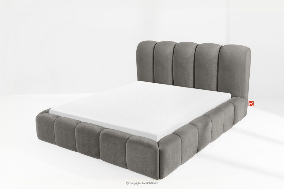 MERIDE Polsterbett 160 cm mit dunkelgrauer Steppung dunkelgrau - Foto 13